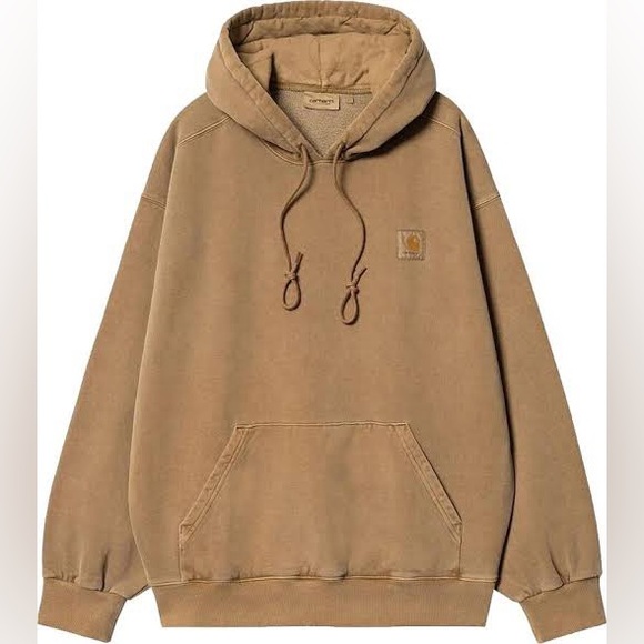 Carhartt Work In Progress WIP Hooded Vista Sweatshirt Buffalo Brown Tan Sz Large - Picture 1 of 9